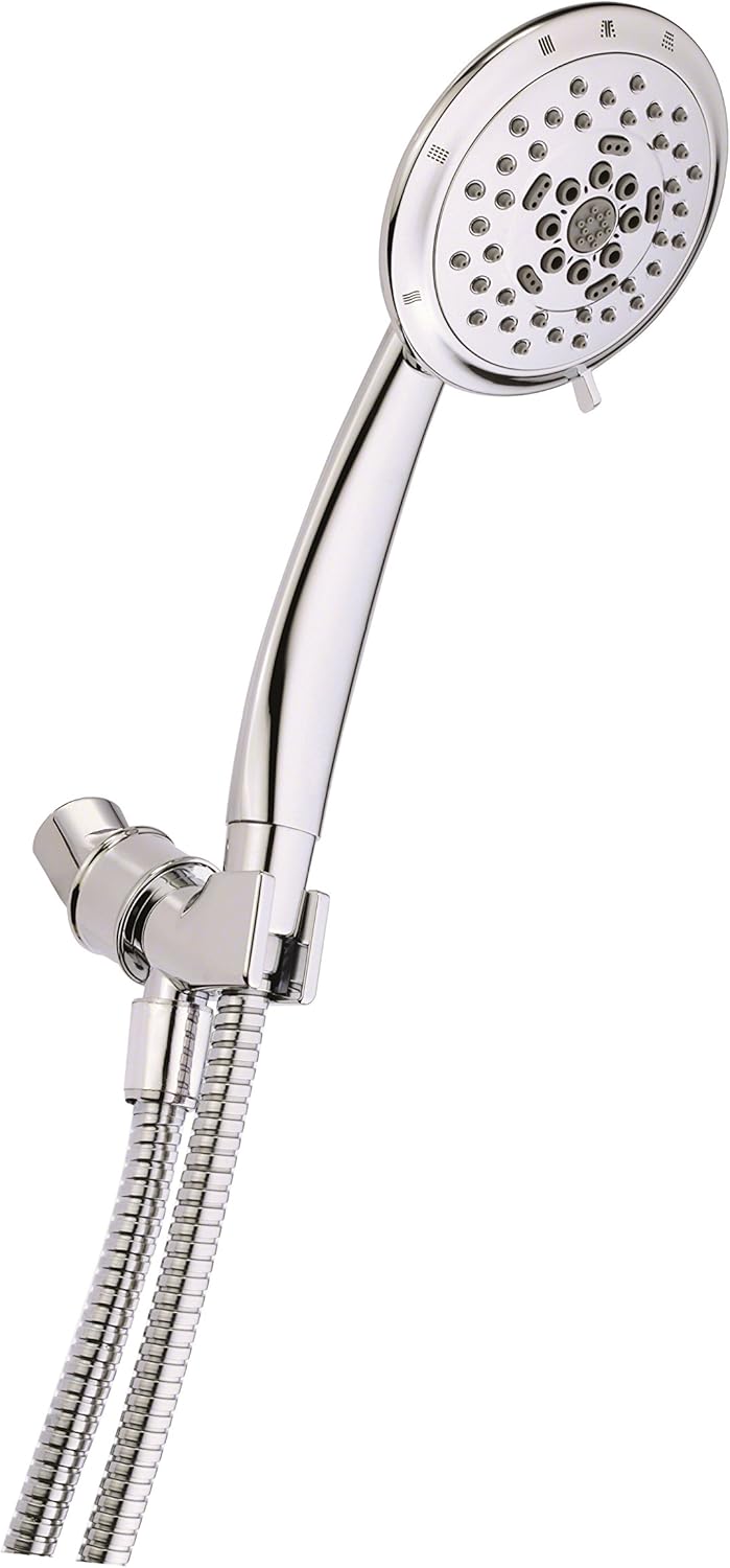 Chrome Showerarm Mount Kit with 5-Function Showerhead, 2.0 GPM M96447