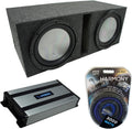 Vented Port Dual 12 Loaded Sub Box Bundle with Amp & Install Kit C794