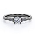 Minimalist Engagement Ring with Lab Created Black Diamond Z991