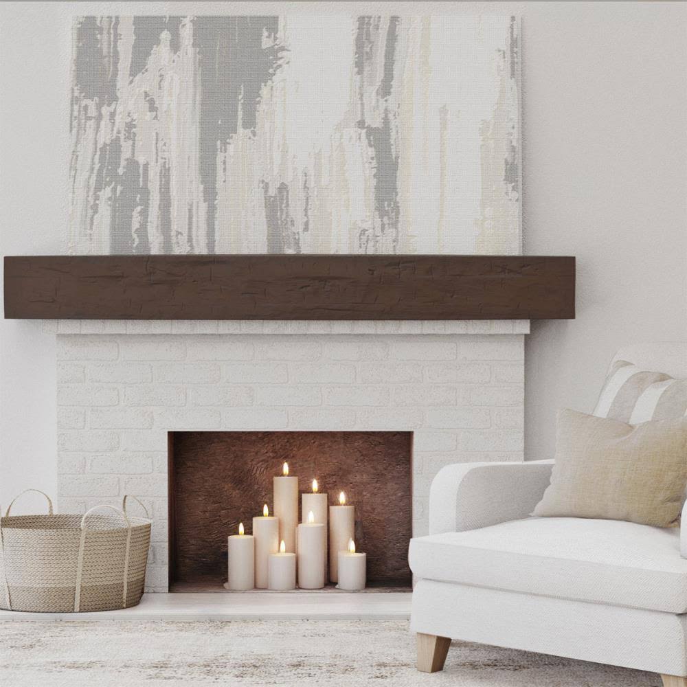 Hand Hewn Faux Wood Fireplace Mantel I9744