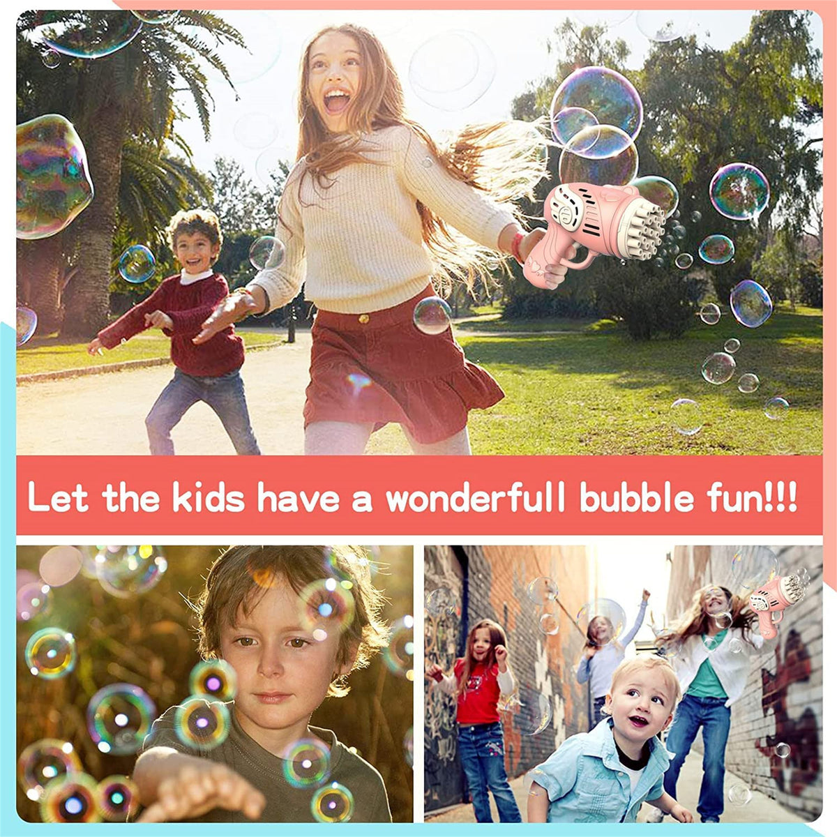 23 Hole Bubble Blower Machine Outdoor Play Toys C847
