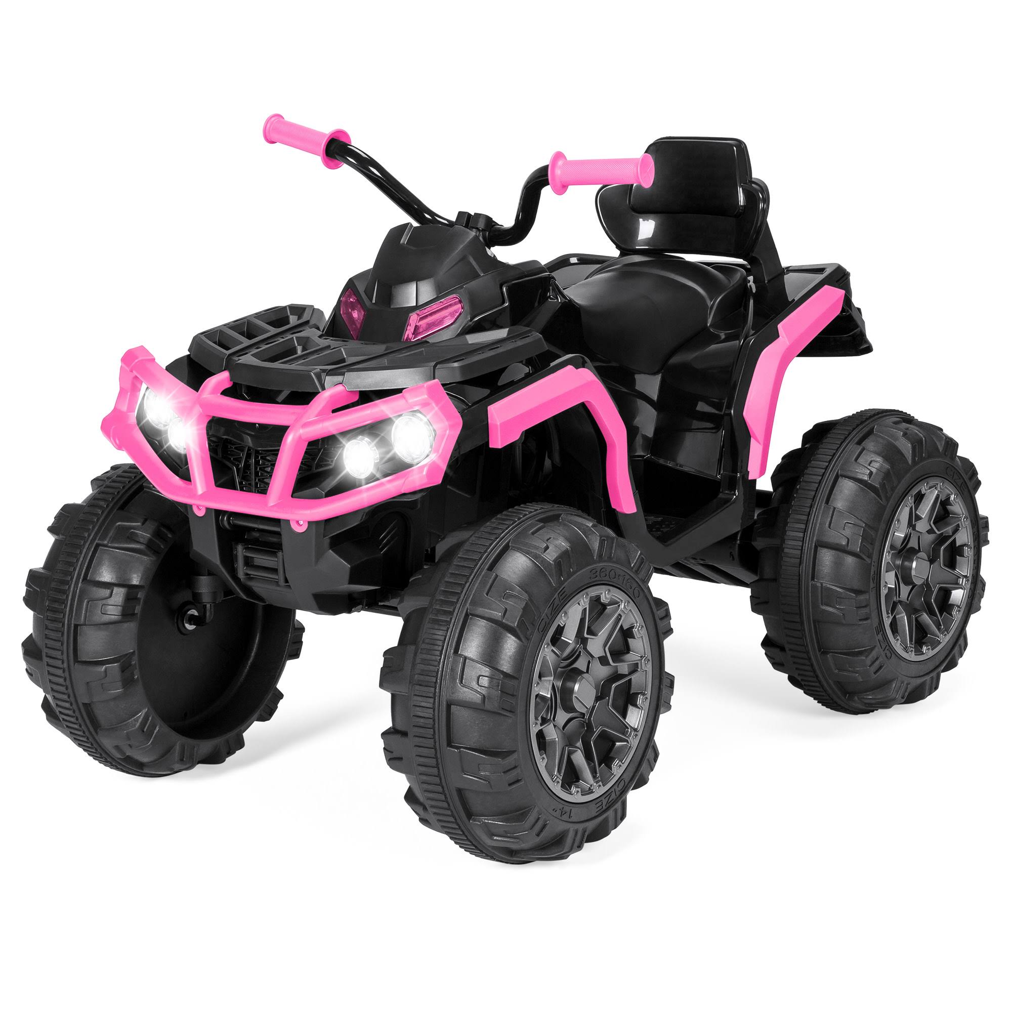 12V Pink Kids 4-Wheeler ATV Ride On Car Toy with LED Headlights J248