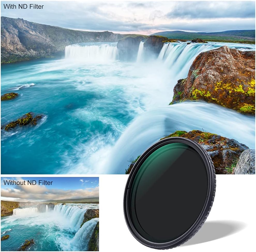 49mm Variable ND Filter ND2-ND32 with Microfiber Cleaning Cloth Pack of 2 A4361