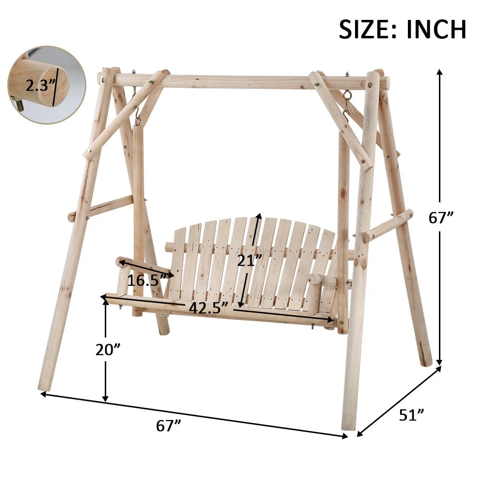 Wooden Swing Chair with A-Frame Stand B4051