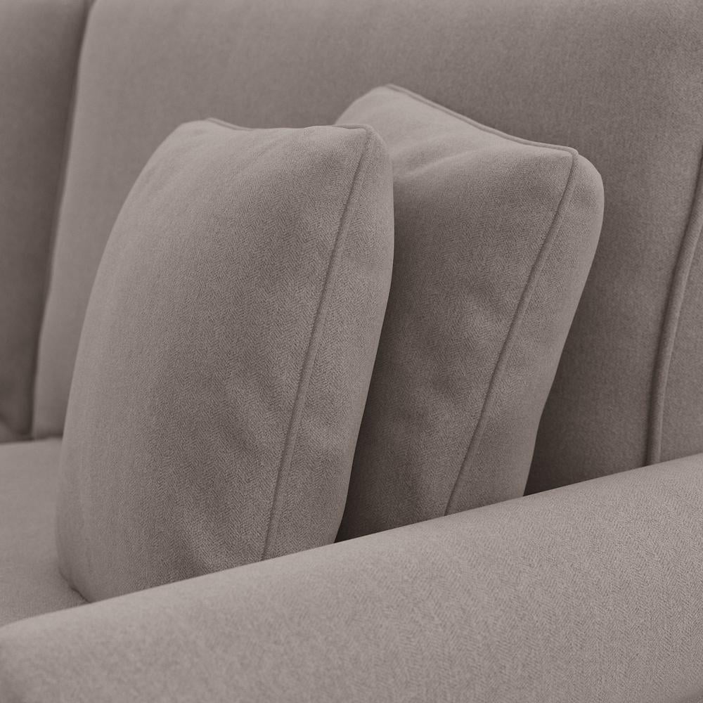 Beige Herringbone Fabric Sectional Couch with Ottoman T685