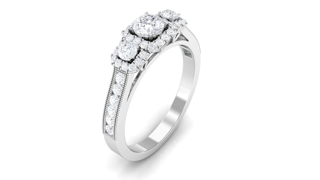 Zircon Engagement Ring 925 Sterling Silver U53399