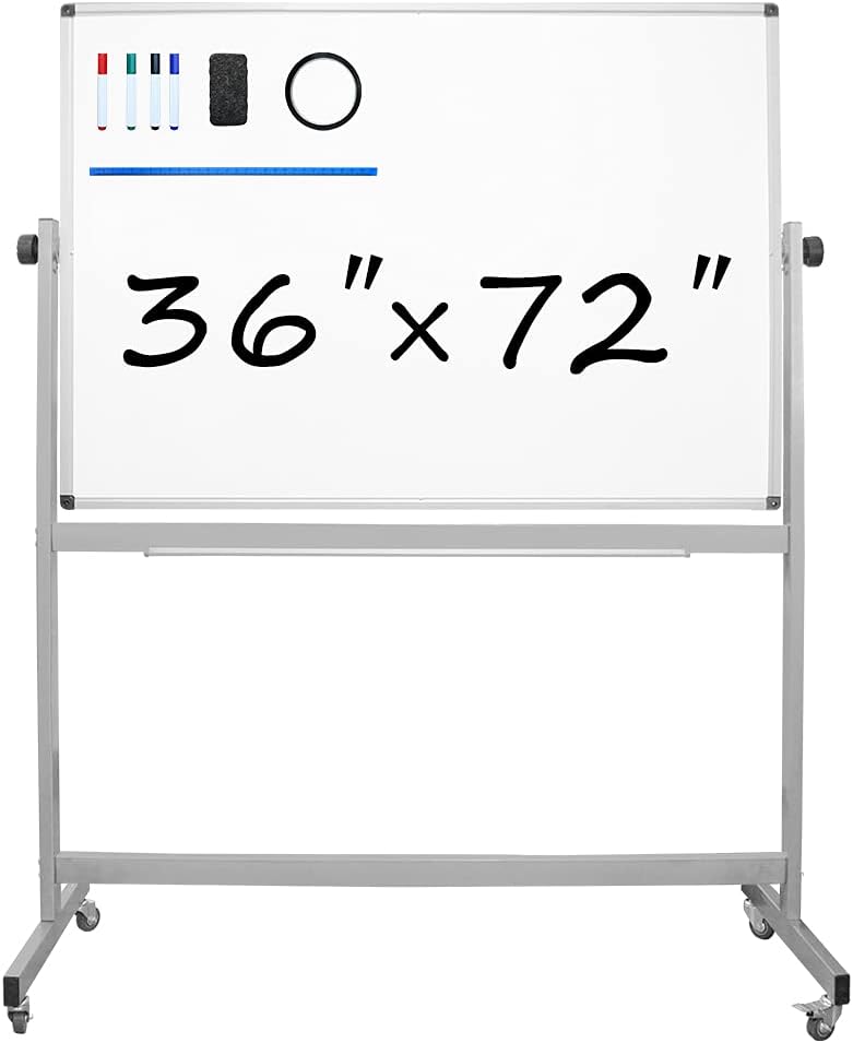 36 x 72 Inch Rolling Double Sided Magnetic Whiteboard O202761