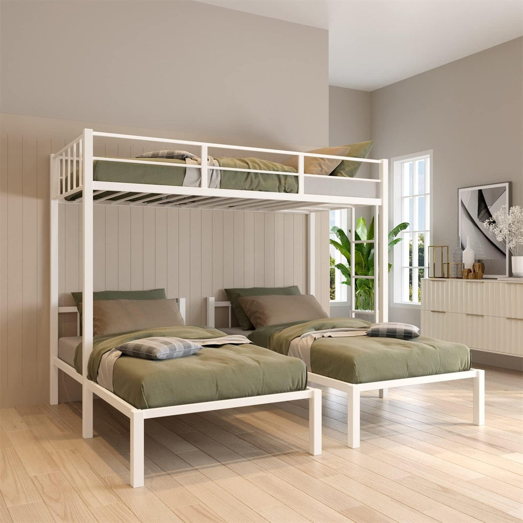 White Triple Twin Bunk Bed O245384