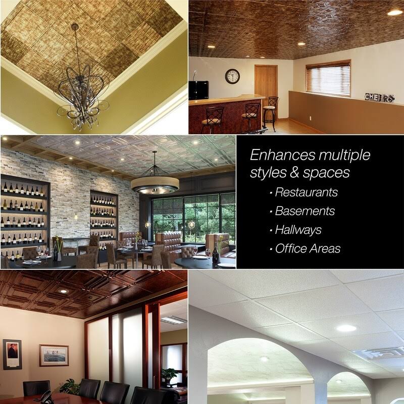 2ft x 2ft Crosshatch Silver Decorative Vinyl Ceiling Tile (5 Pack) X88959
