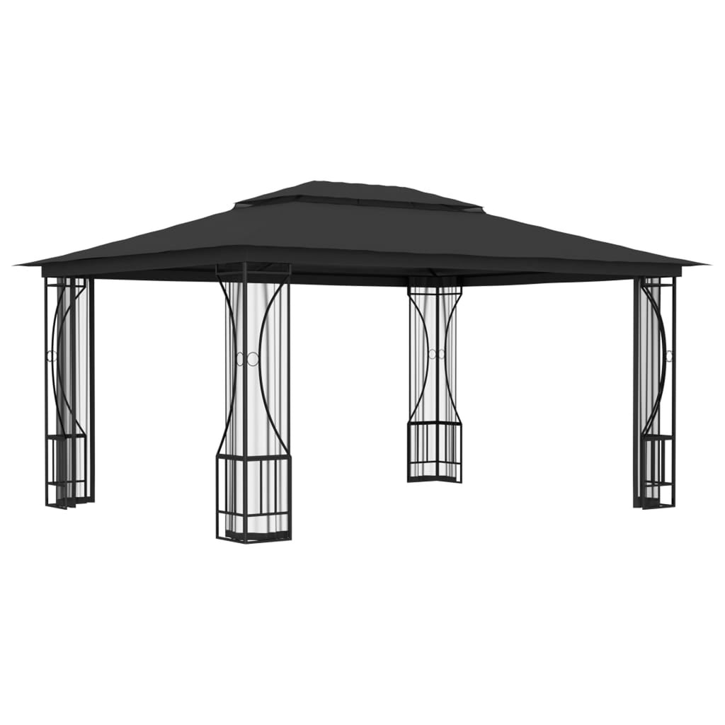 9.8'x13.1'x8.7' Anthracite Gazebo with Nets U934