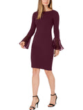 Chiffon Knee-Length Sheath Dress P272