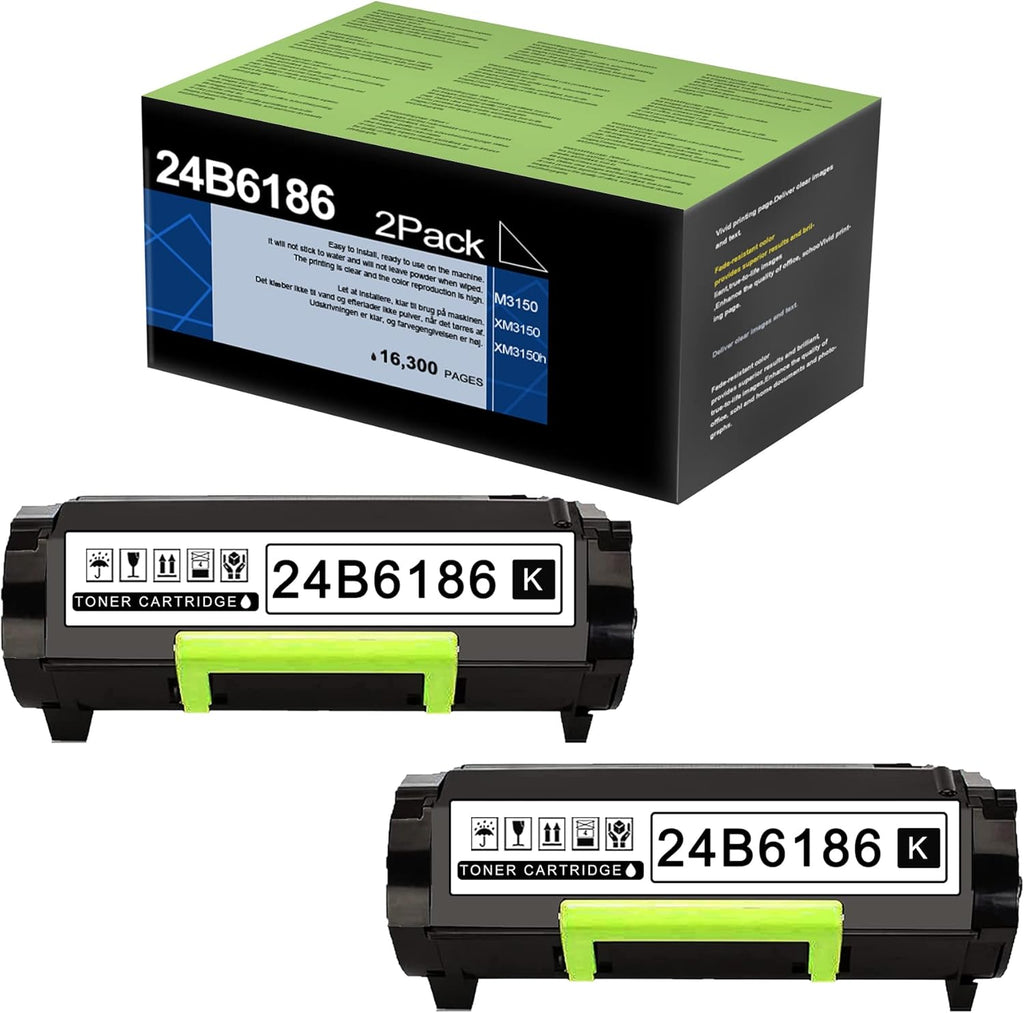 2-Pack Black Toner Cartridge for Lexmark M3150 XM3150 XM3150h Printer F70771