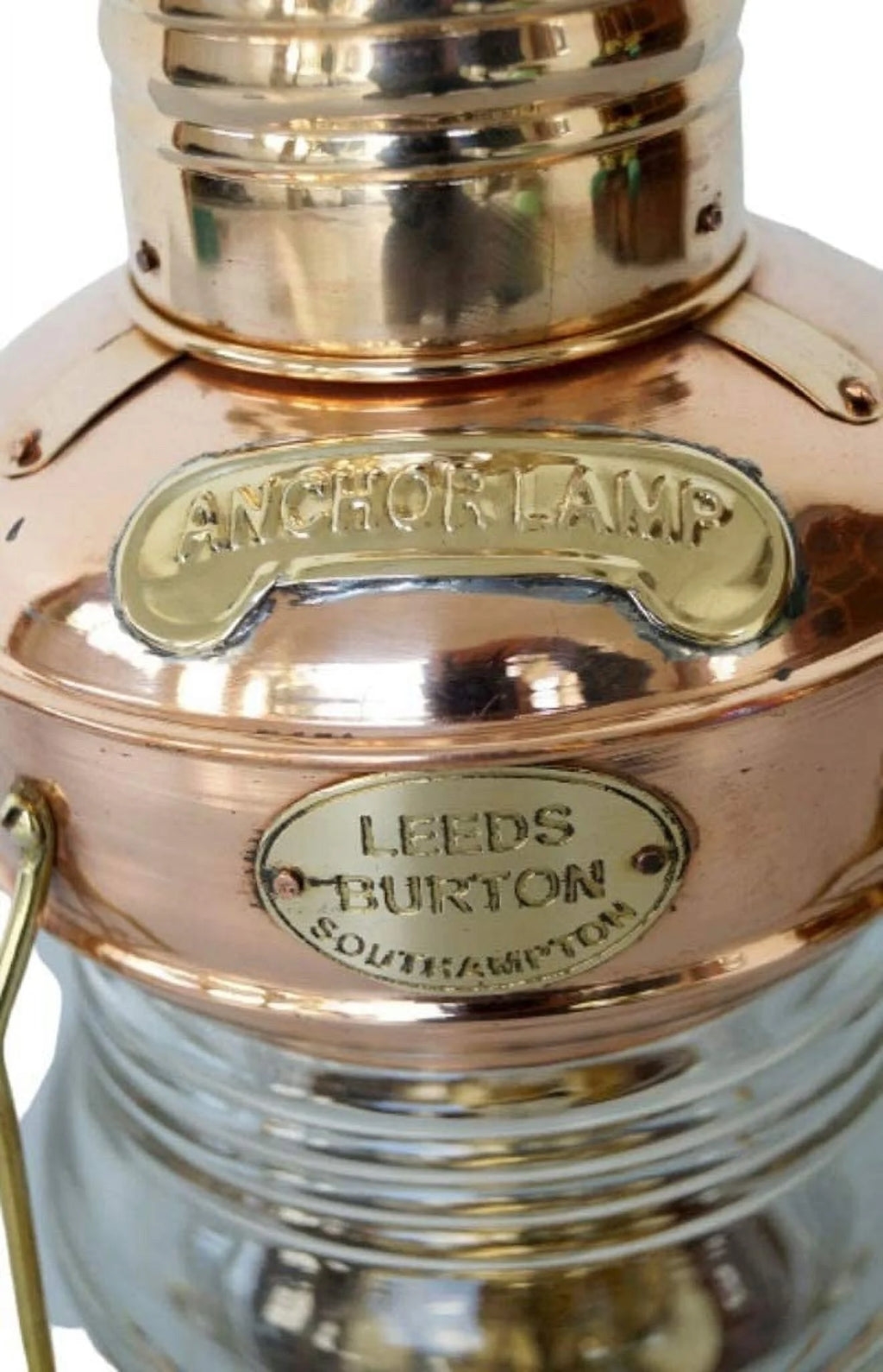 Brass & Copper Anchor Oil Lamp Ship Lantern G763060