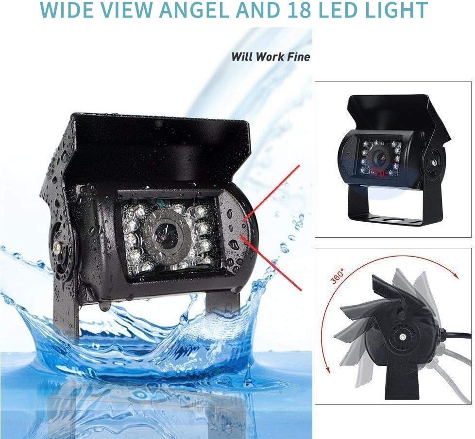7 LCD Split Screen Backup Camera Monitor Kit with 4 Rear Cameras O12829