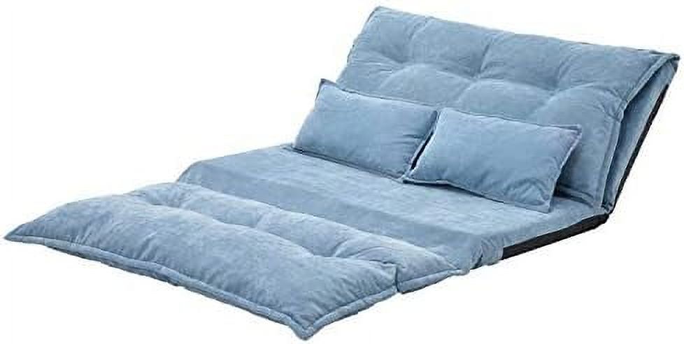 Blue Adjustable Floor Sofa Bed with 2 Pillows F18980