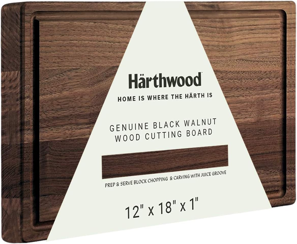 Walnut Wood Cutting Board with Juice Groove, Pack of 2 Y496784