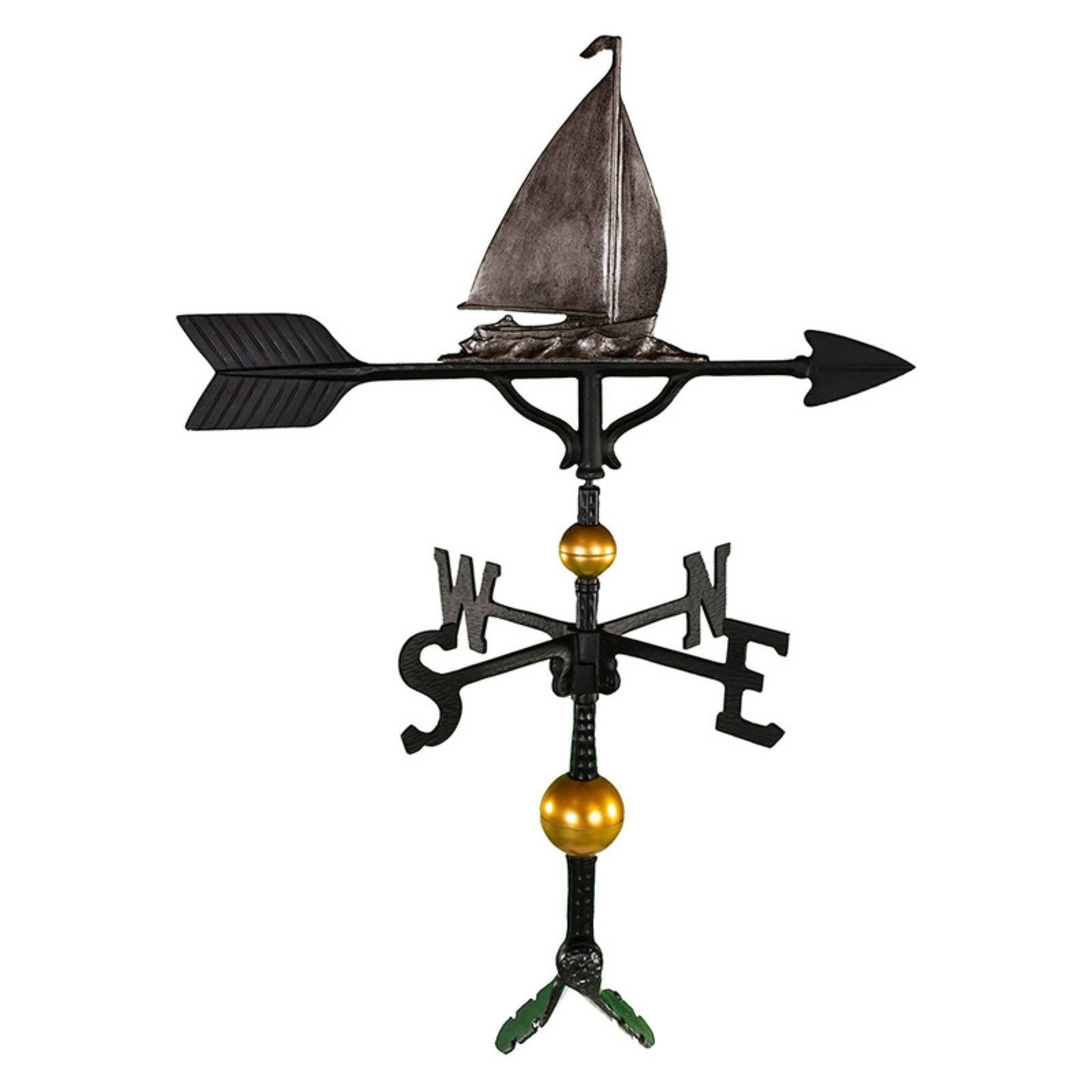 32 in. Deluxe Swedish Iron Sailboat Weathervane Q17678