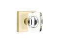 Double Dummy Windsor Crystal Knob with Square Rose Finish: Satin Brass D9525