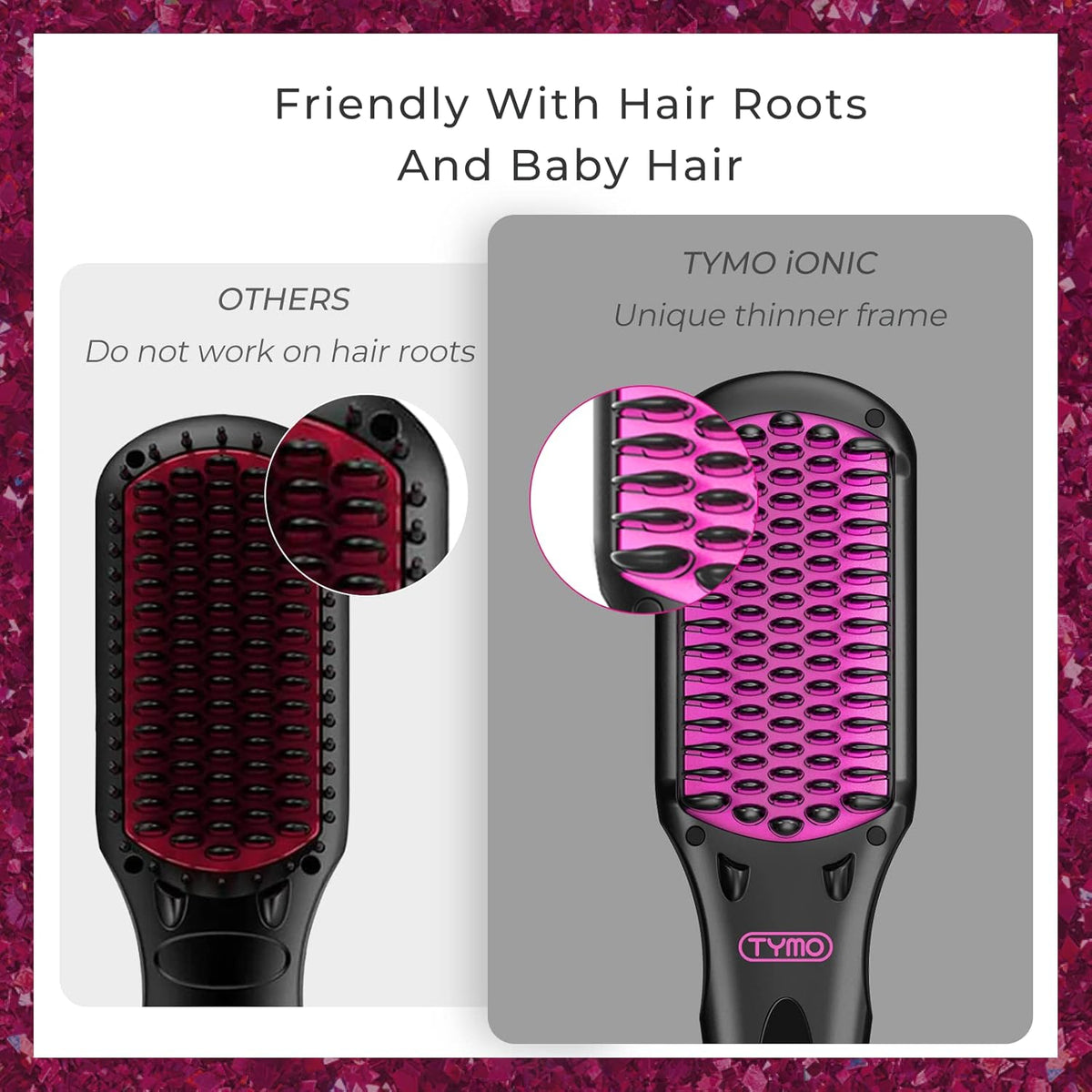 Ionic Hair Straightener Brush with 16 Heat Levels, Pack of 2 V8864