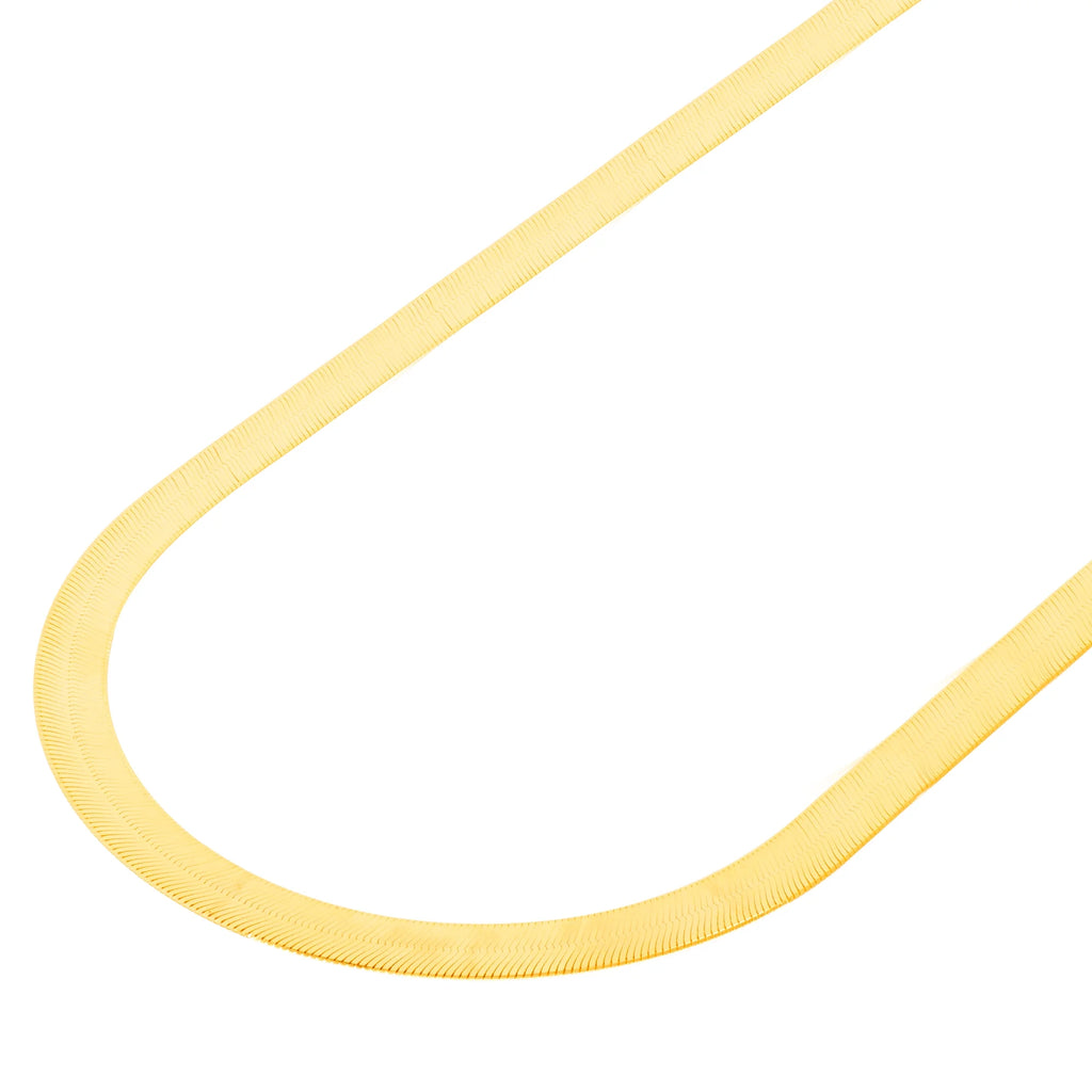 10k Yellow Gold Herringbone Chain Necklace 16" - 24" B55854