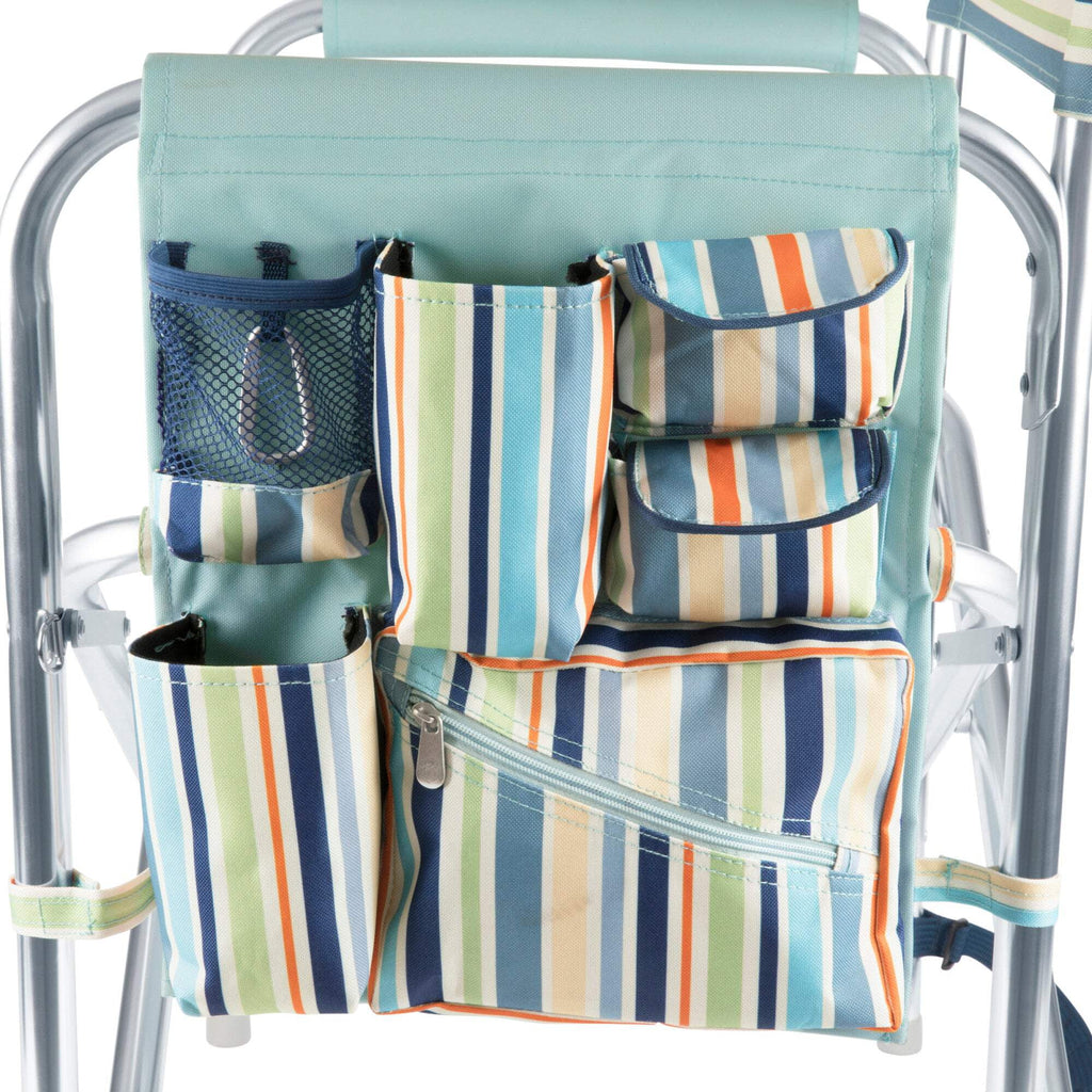 Sky Blue Sports Chair with Multi Stripe Pattern G9415