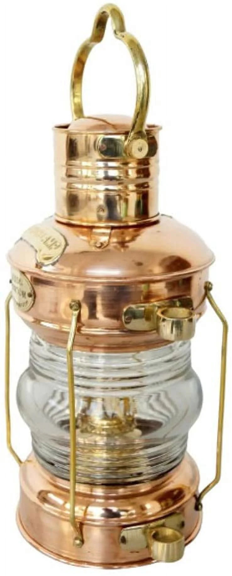 Brass & Copper Anchor Oil Lamp Ship Lantern G763060