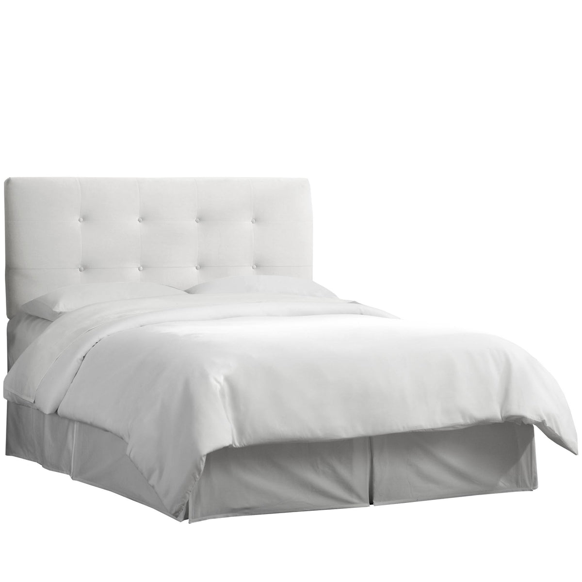 White Velvet Headboard D9835