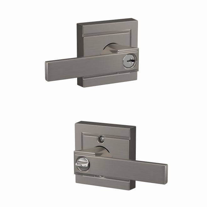 Satin Nickel Keyed Entry Lever Lock I9557