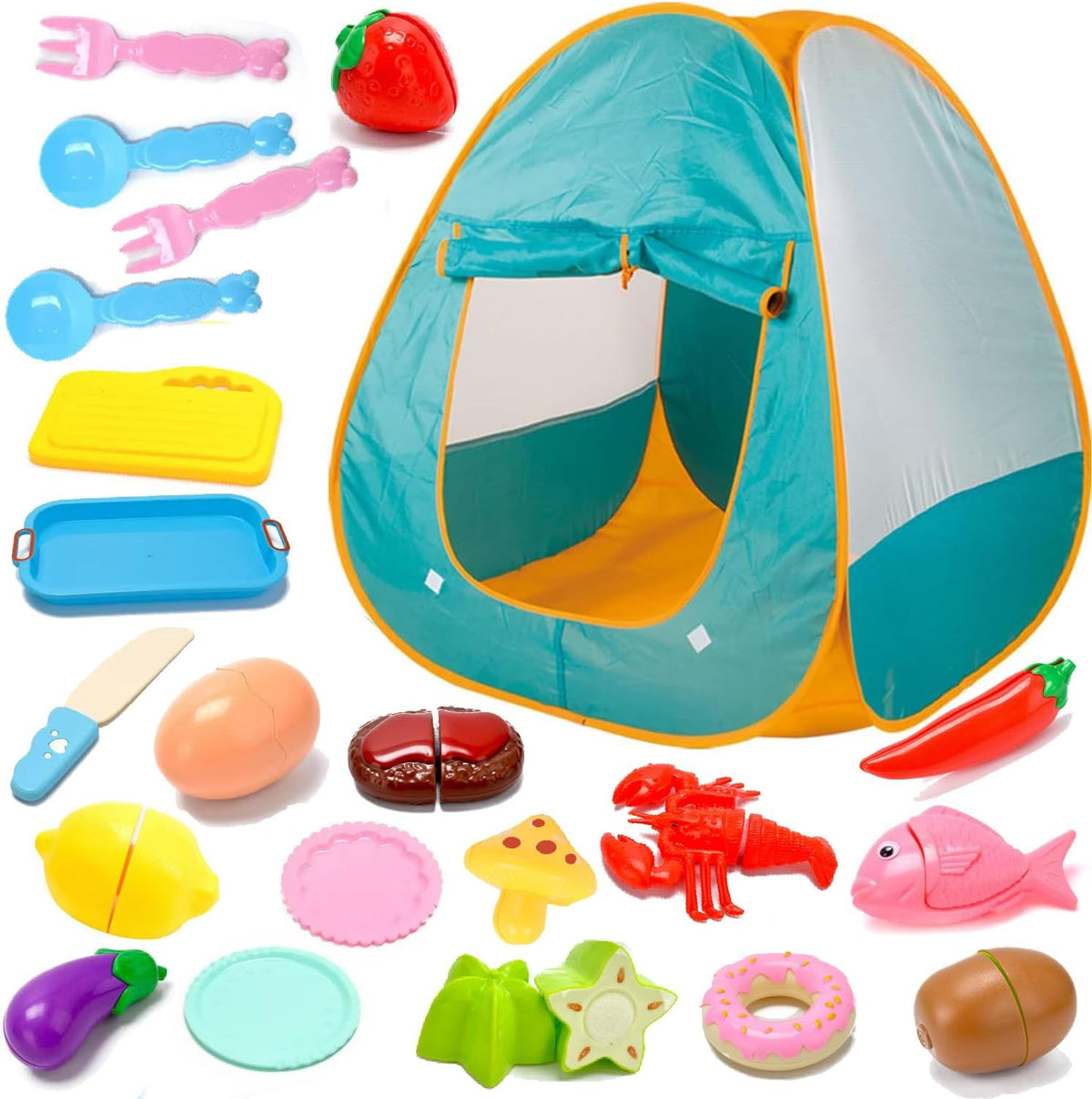 21 Pcs Pop Up Kids Play Tent Y73695