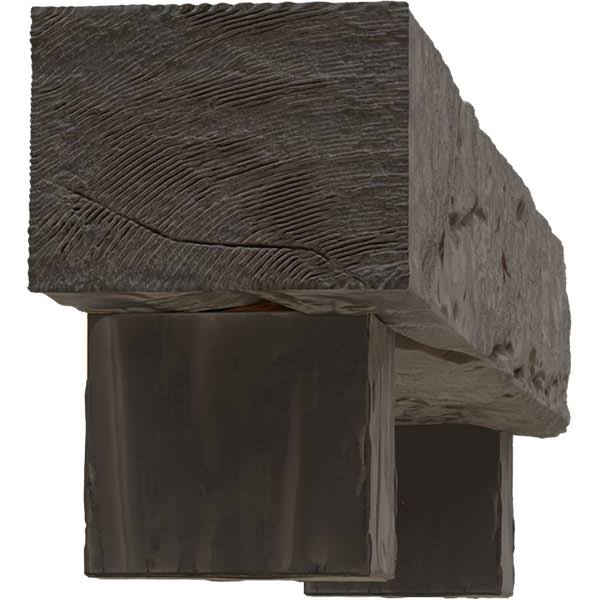 Aged Cedar Faux Wood Fireplace Mantel Kit with Corbels E2416
