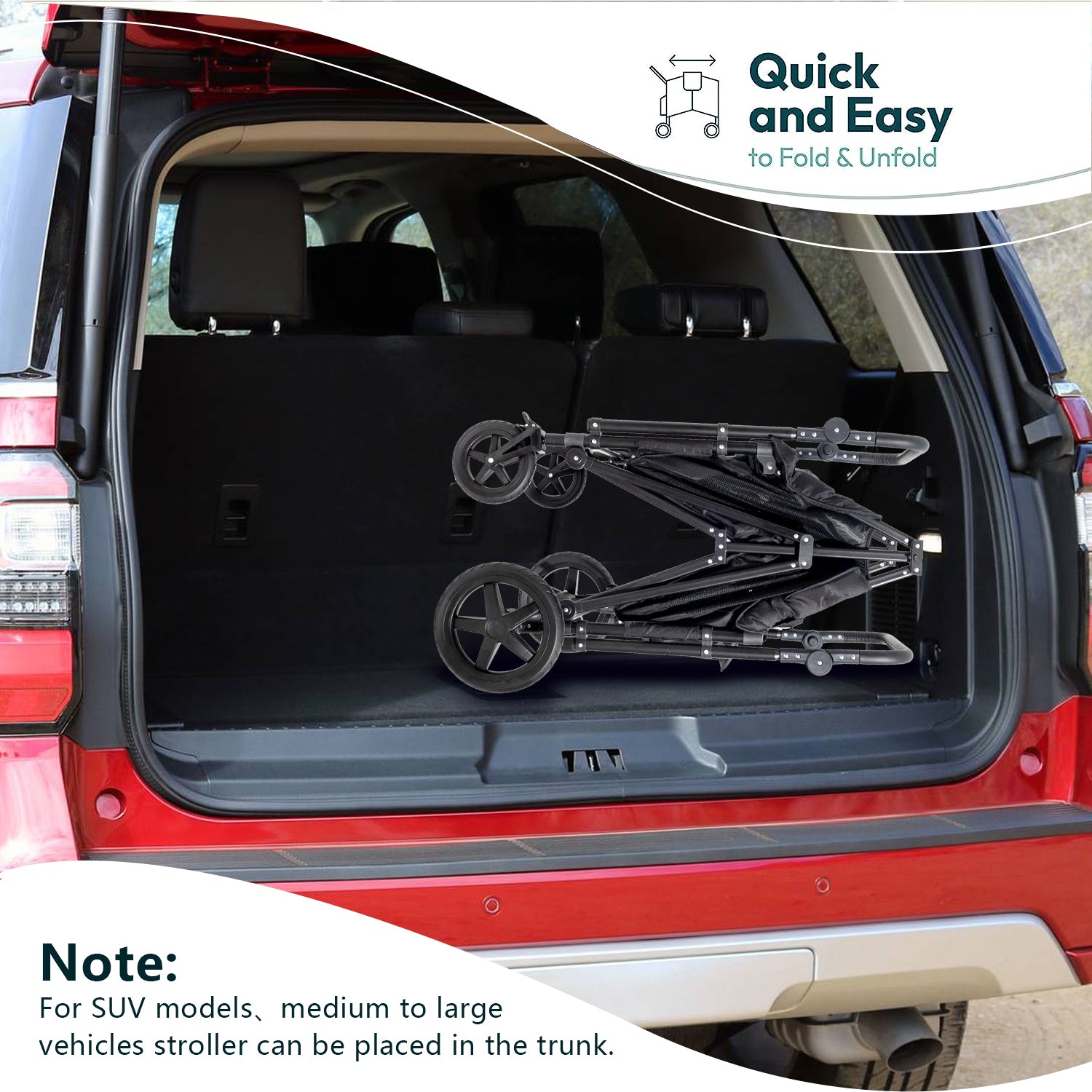 Folding Stroller Wagon with 5-Point Harnesses J60830