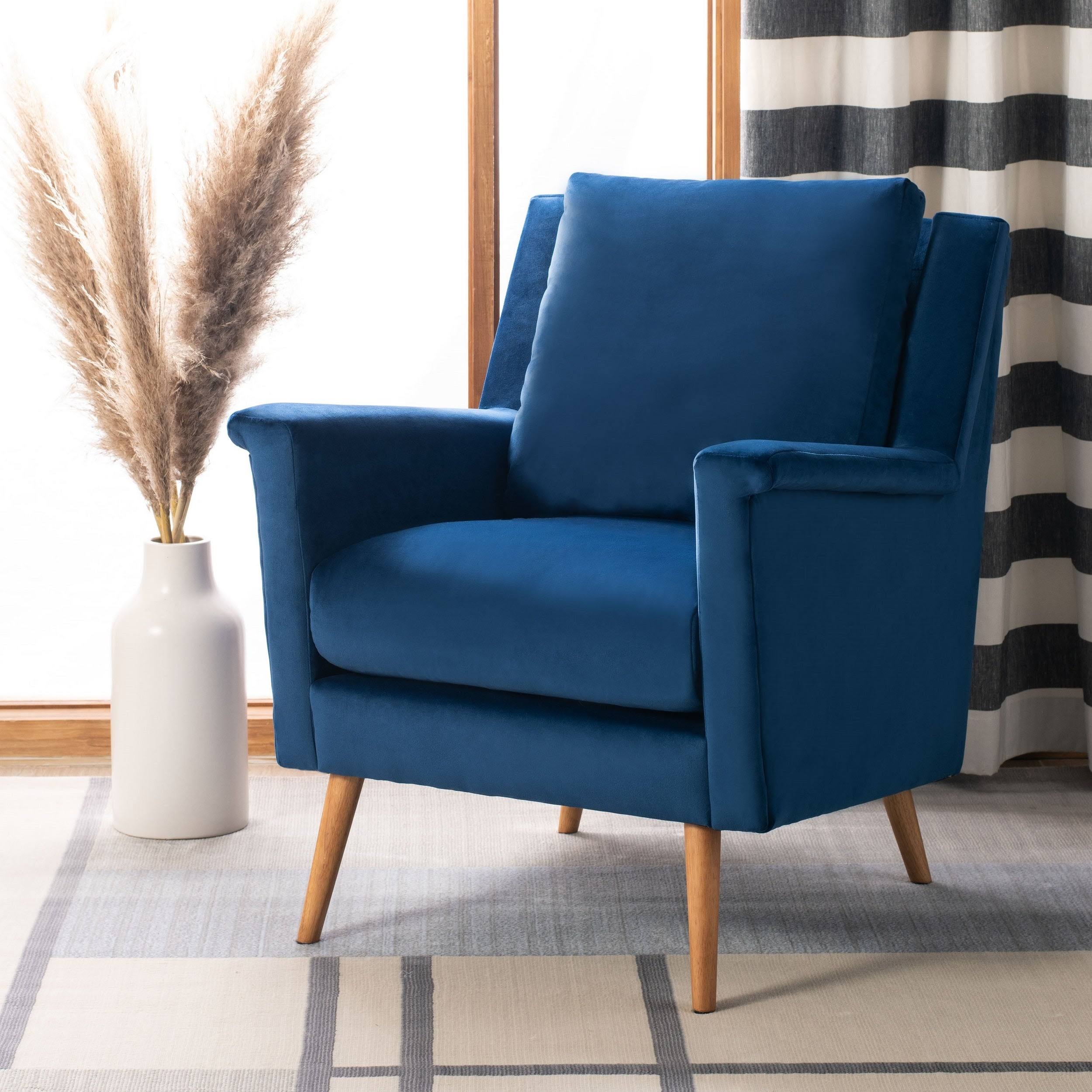 Navy Mid Century Arm Chair Z23893