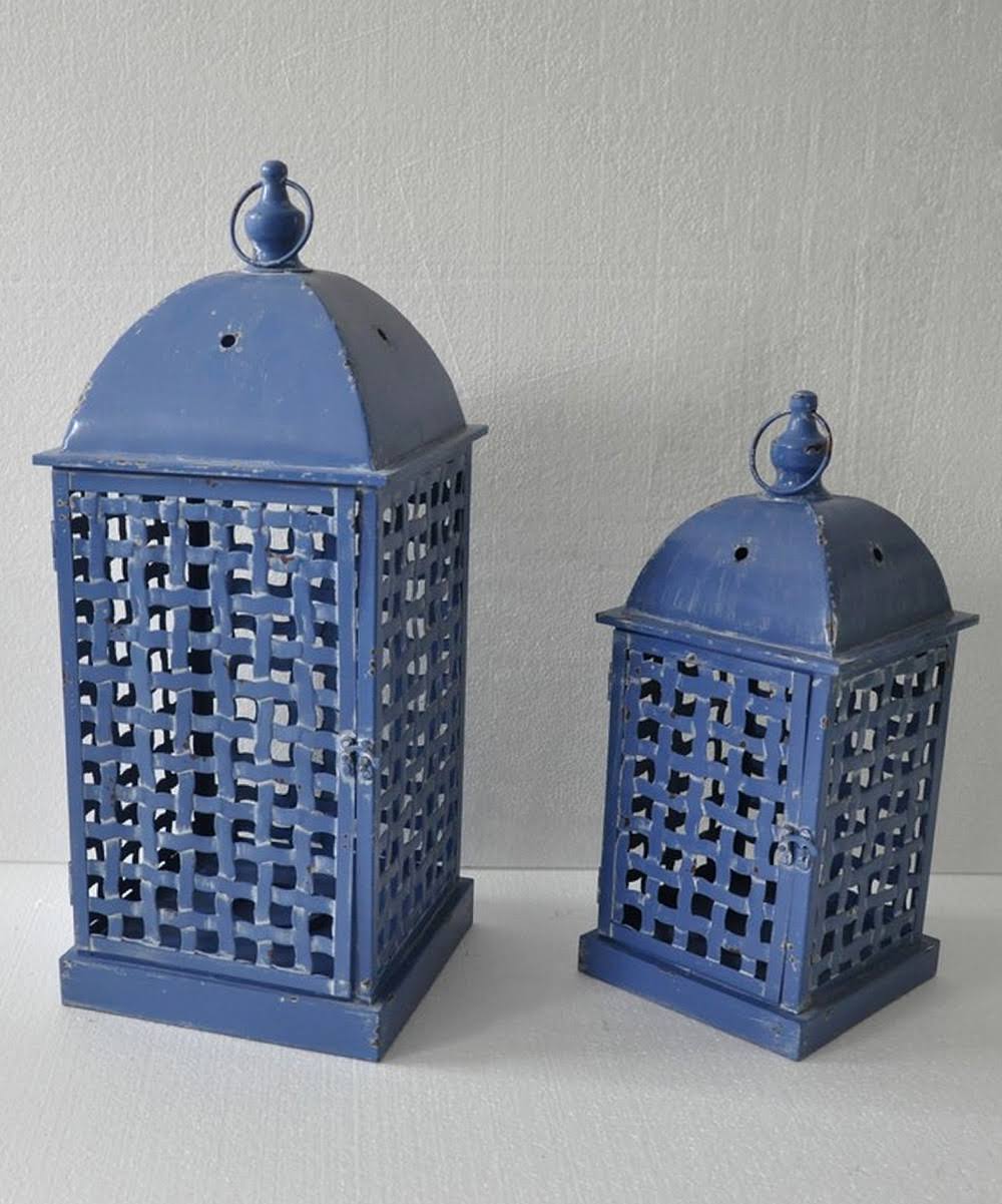 Blue Cage Lantern Set K34913