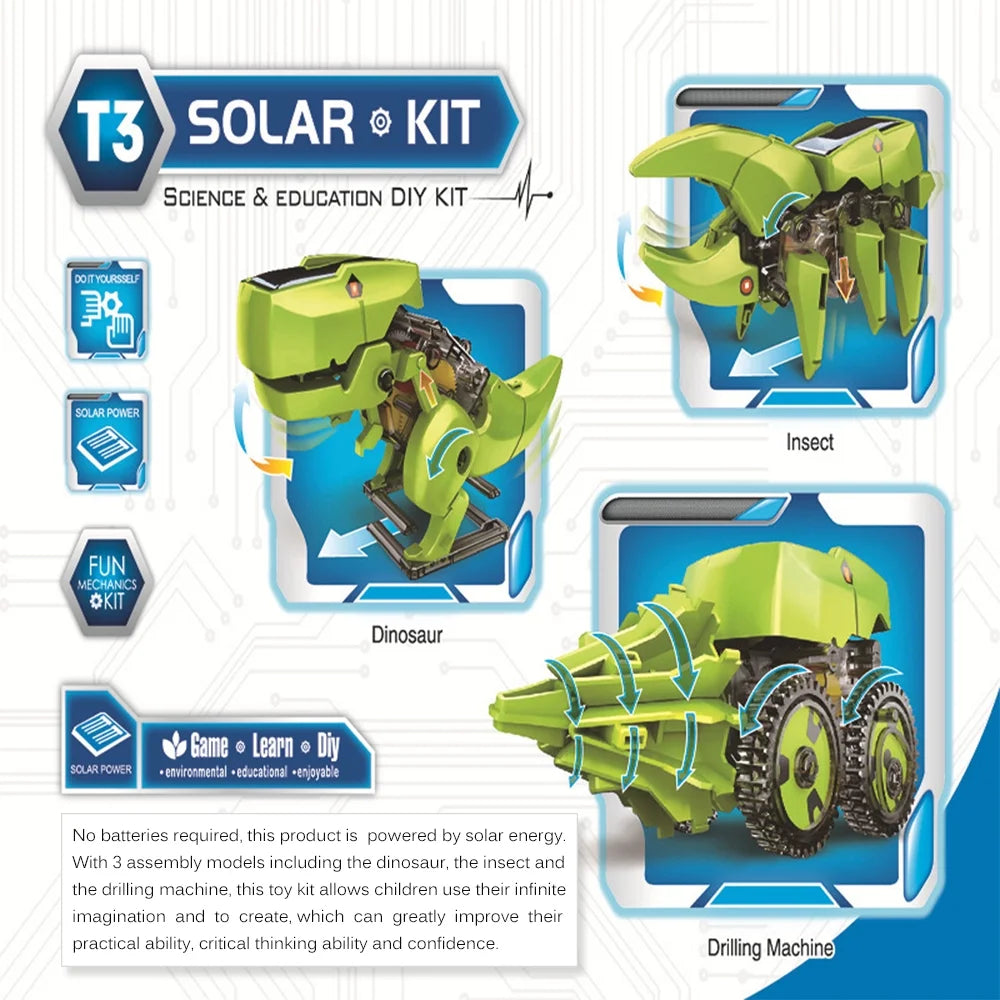3 in 1 Solar Robot DIY STEM Science Toy Set P9473