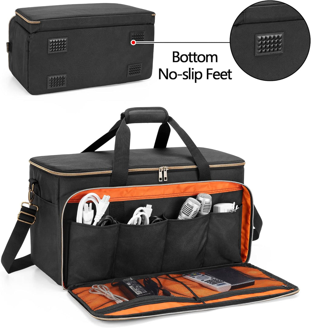 Large Travel DJ Cable File Bag with Inner Detachable Divider and Padded Compartment for 15.6” Laptop P82982