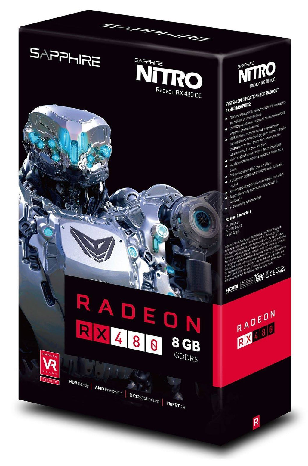 Nitro Radeon RX 480 8g OC Graphic Card J5827