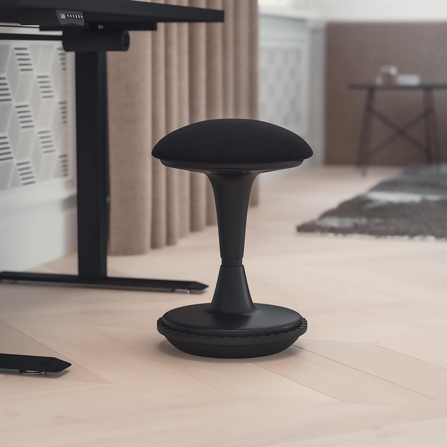 Black Push Button Height Adjustable Collaborative Stool F37878