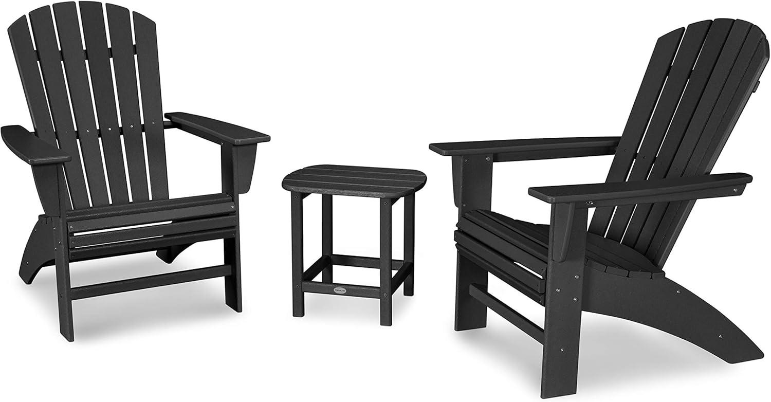 3-Piece Curveback Adirondack Chair Set with Side Table D25601