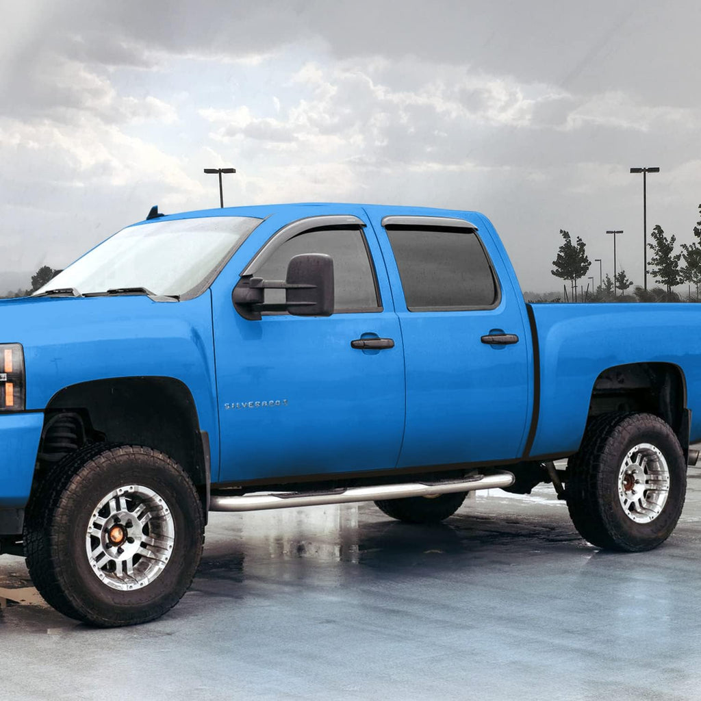 Tape-on Window Deflectors for Chevrolet Silverado/GMC Sierra 2007-2013 Crew Cab, 4 pcs P590