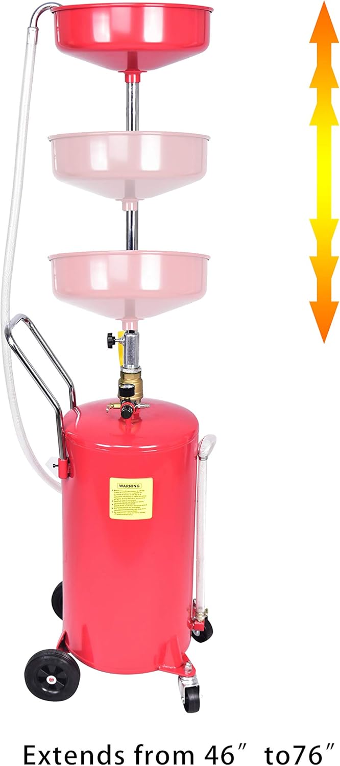 18 Gallon Portable Oil Lift Drain with Oil Pan Funnel S7718