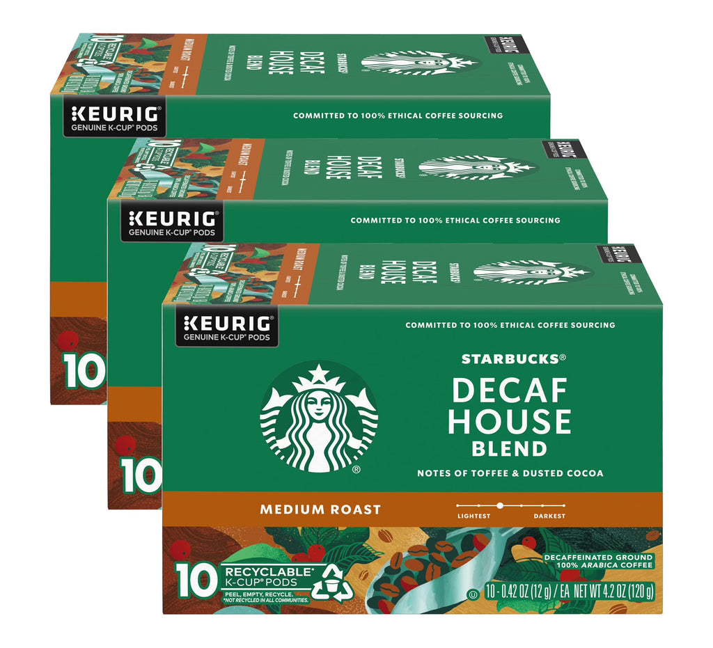 Decaf House Blend Coffee K-Cup Pods, Medium Roast, 10 Ct, Pack Of 3 Boxes J91171
