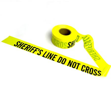 CAUTION Tape 3 inch x 1000 Feet Bulk Case 8-Rolls Yellow Black Text S6226