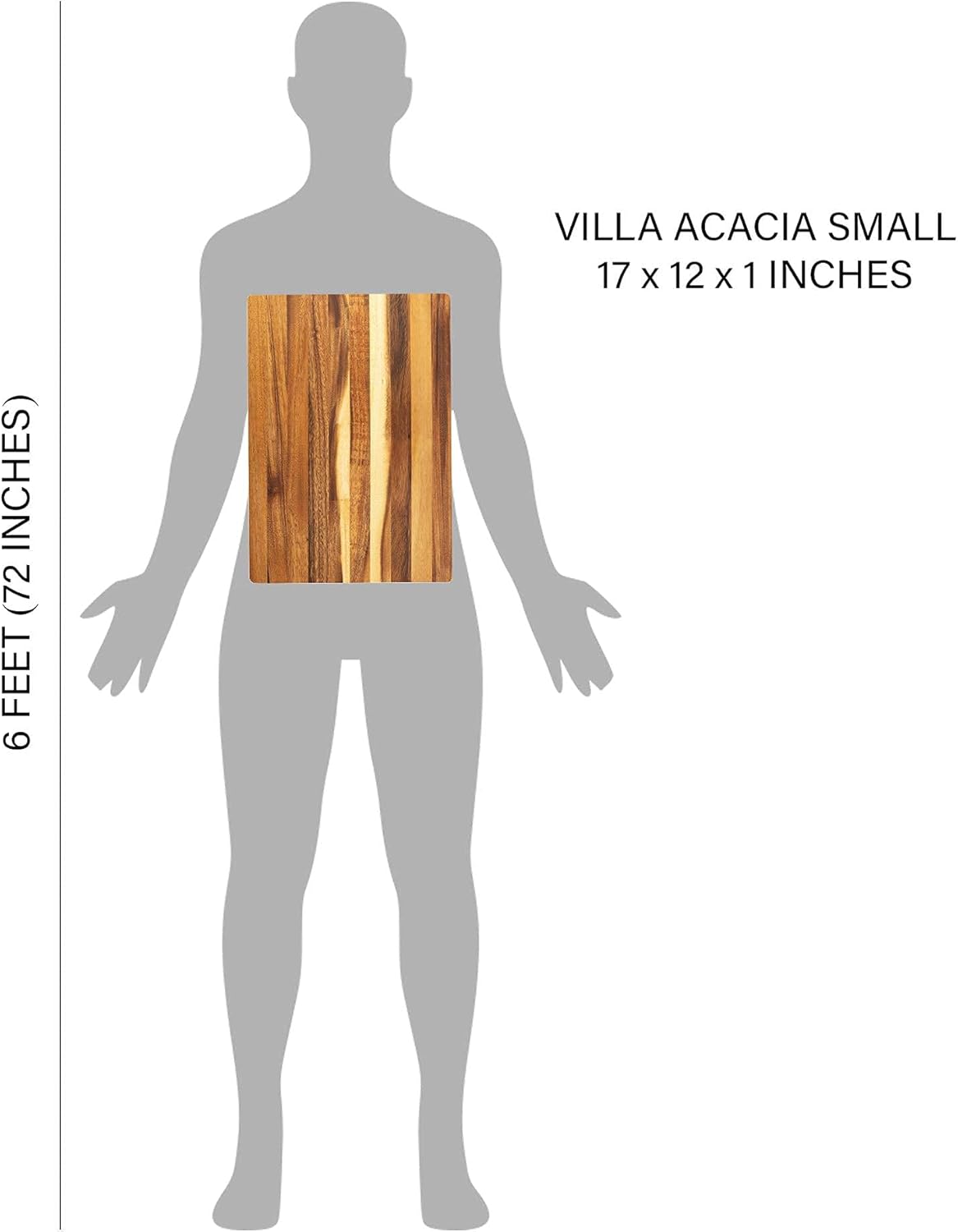 Large Wood Cutting Board, 17x12 Inch Reversible Hardwood T8872