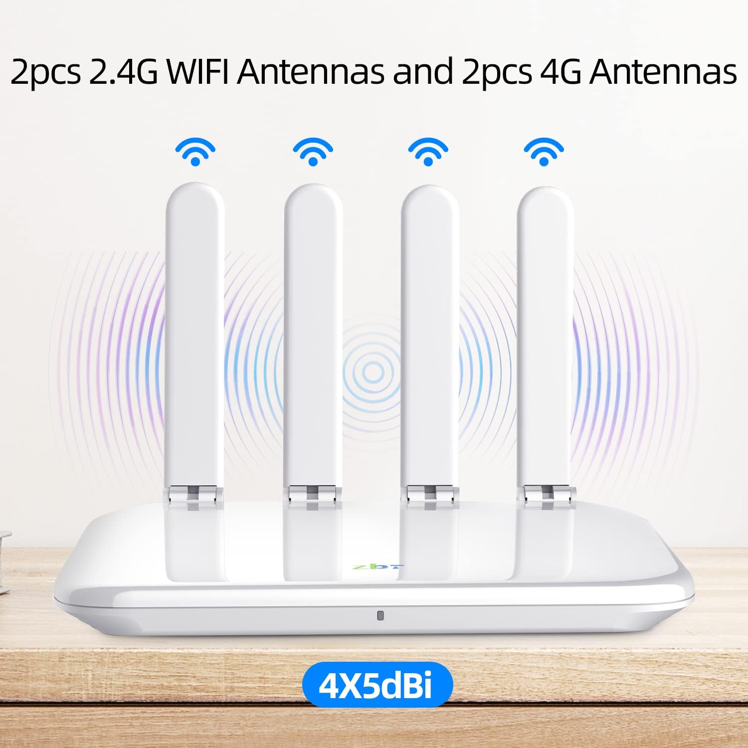 Wireless Router, 4G LTE Router Cat4 with SIM Slot Unlocked, 300Mbps, 1 WAN/2 LAN/4 x 5dBi Antennas U4228