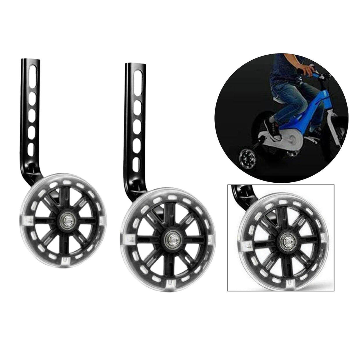Pair of Bike Mute Training Wheels for 12 14 16 18 20 inch Single Bike N105