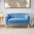 Muted Blue Fabric Loveseat F252