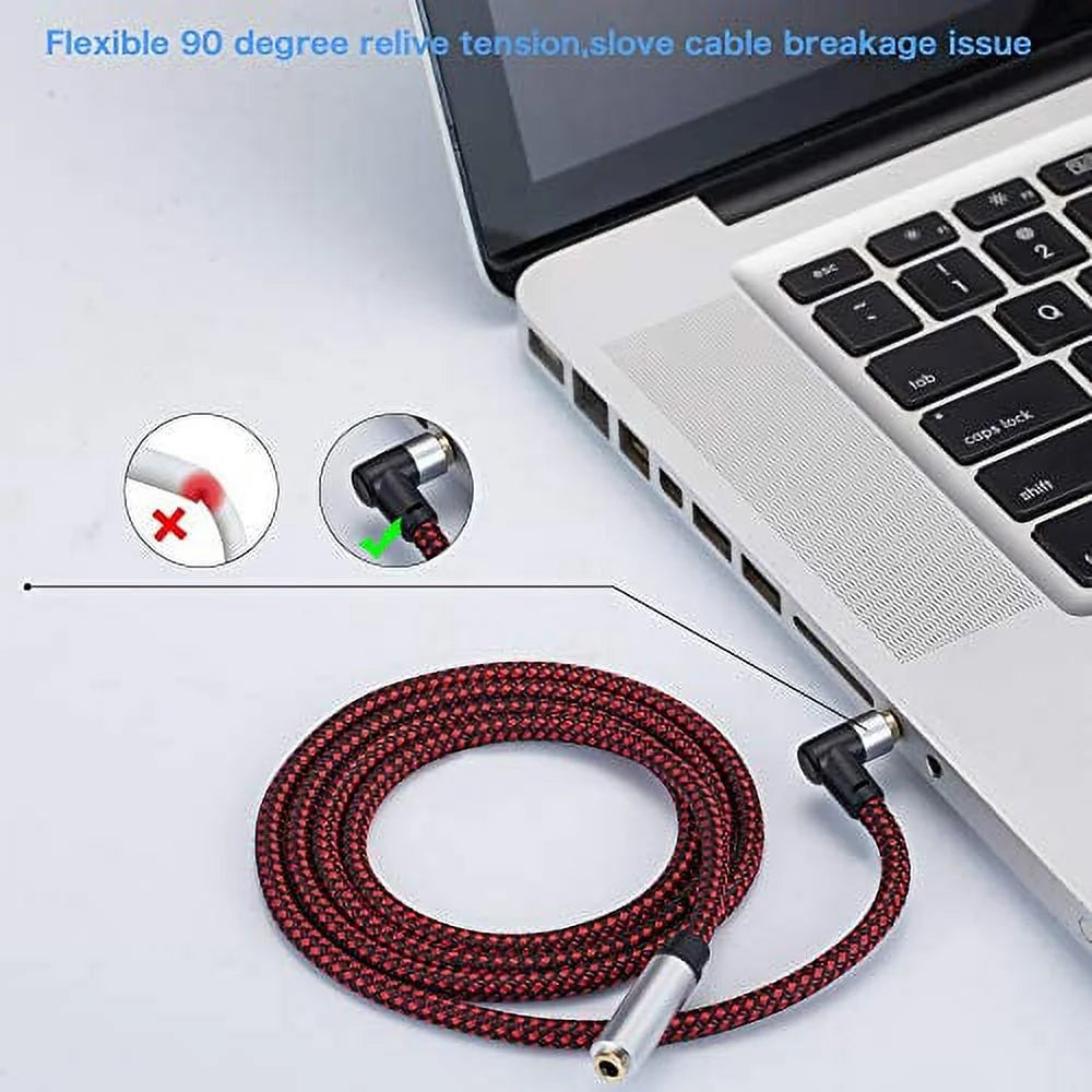 90 Degree TRRS 3.5mm Braided Audio Extension Cable 20Ft R8673