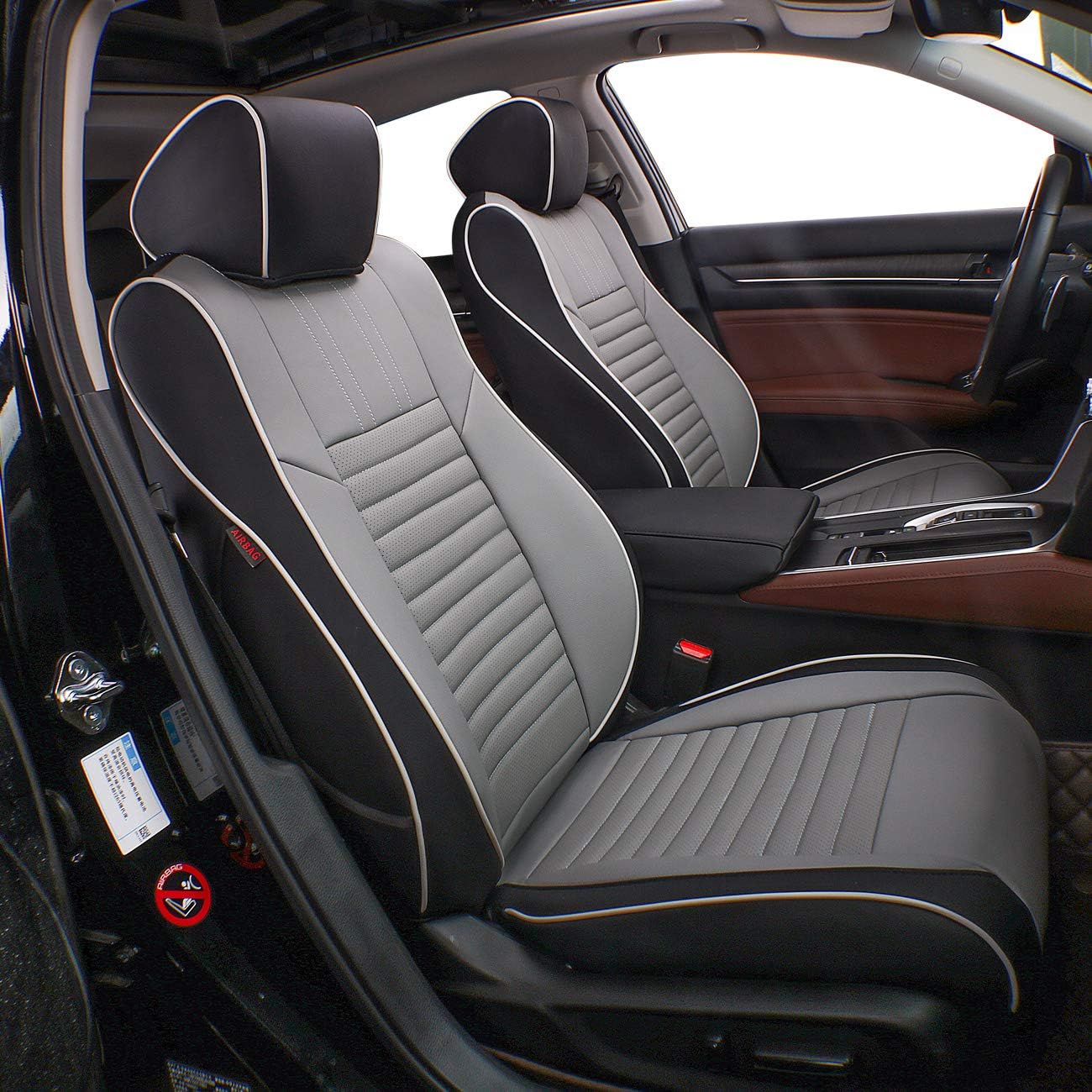 Custom Fit Full Set Car Seat Covers Leatherette Beige J822149