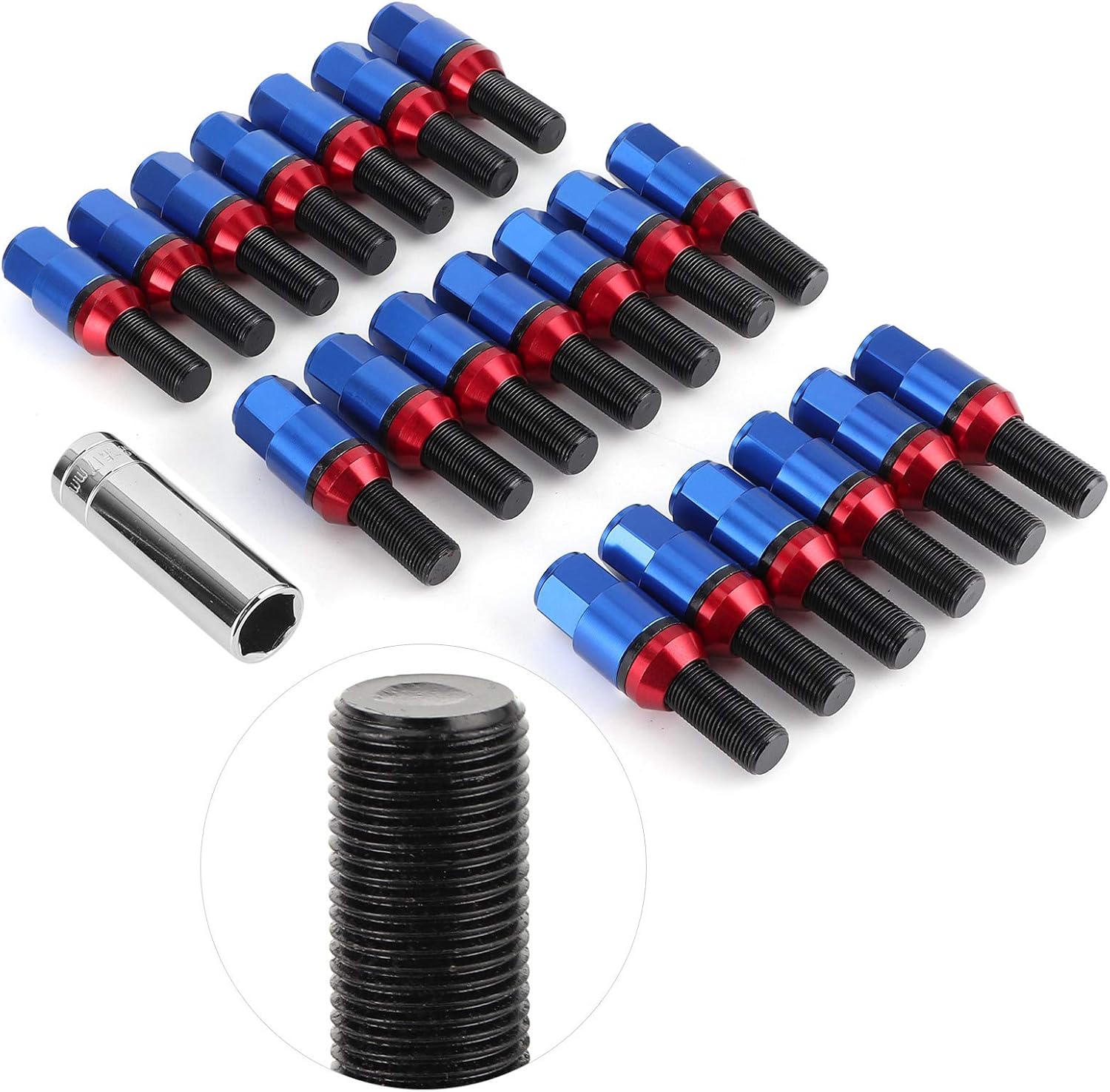 20Pcs M14x1.25 Tuner Style Wheel Lug Bolts (Blue) V8816