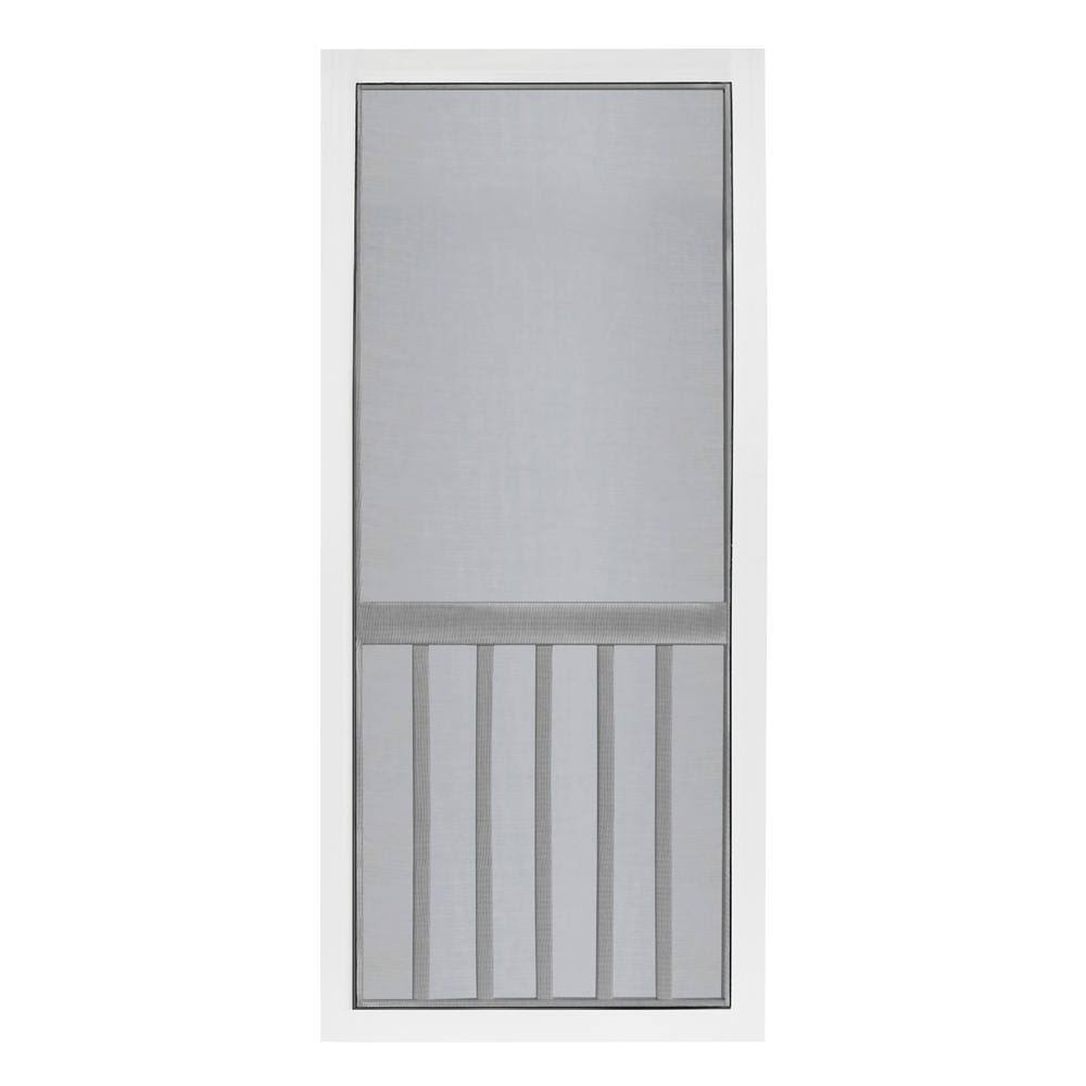 Solid Vinyl White 5-Bar Screen Door C248